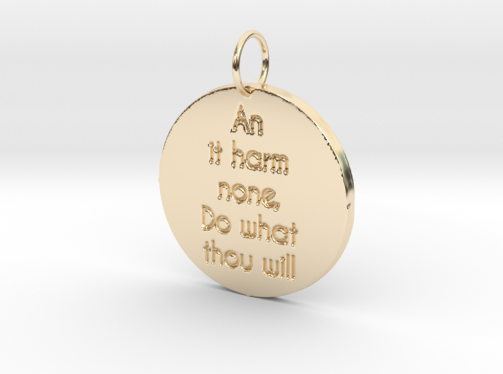 Pagan Rede (Wiccan Rede) - An it harm none pendant 3d printed