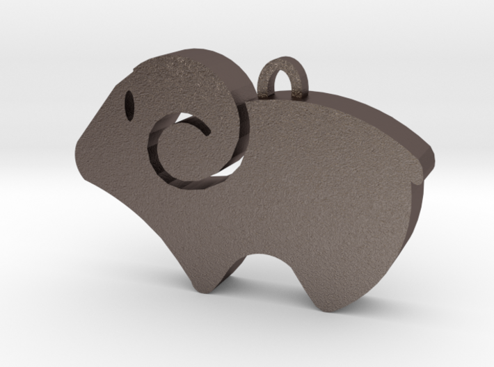 Simple Aries Keychain 3d printed
