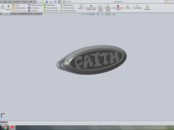 Faith Keychain 3d printed 
