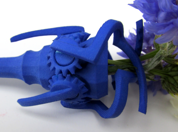Mechanical Hairpin 3d printed In Royal Blue Strong &amp; Flexible