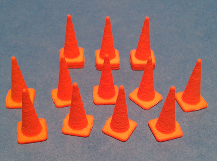 1/50 Traffic Cones 3d printed Printed and separated cones.