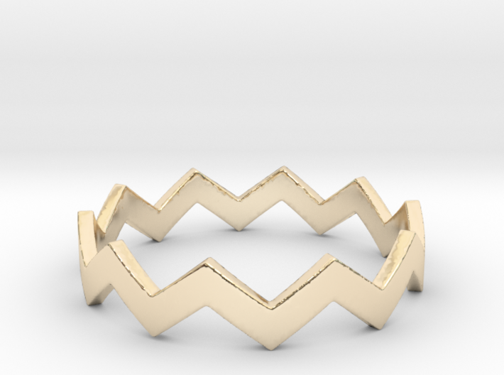 Zig Zag Wave Stackable Ring Size 10 3d printed