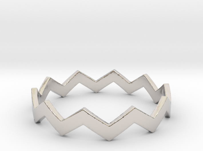 Zig Zag Wave Stackable Ring Size 13 3d printed