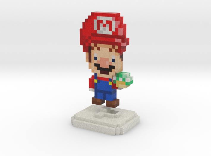 Super Plumber Red Bro Pixel Figurine 3d printed