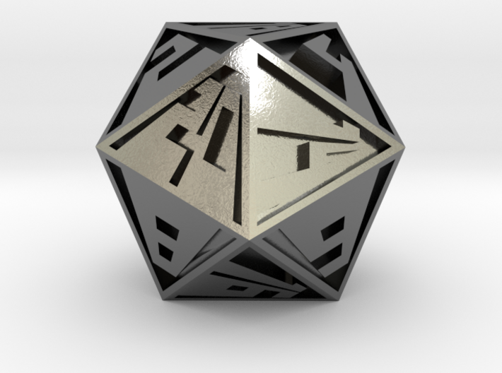 Vanishing Point d20, Solid 3d printed