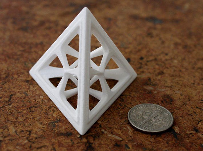 Tetrahedron 3d printed White Strong &amp; Flexible Polished Medium