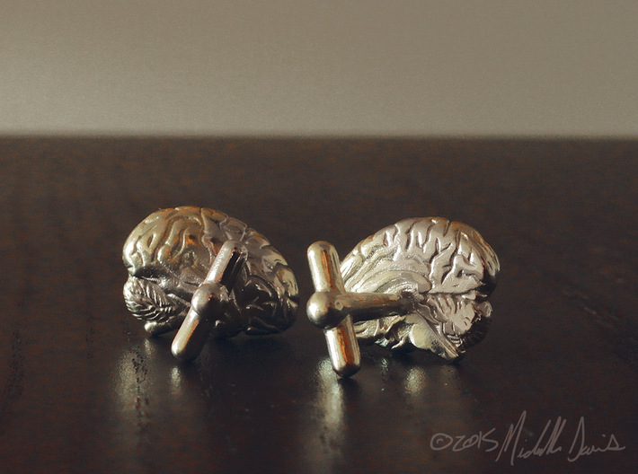 Anatomical Brain Cufflinks 3d printed 