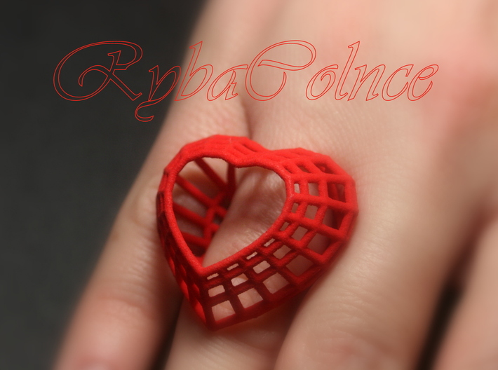 The Heart Diamond Ring / size 6 (16.5 mm diameter) 3d printed
