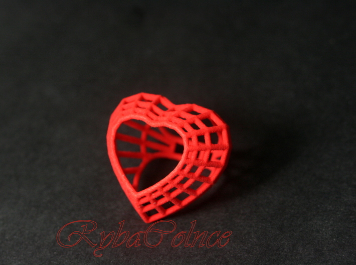 The Heart Diamond Ring / size 6 (16.5 mm diameter) 3d printed 