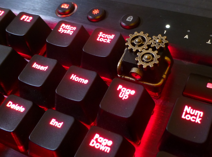 Steampunk Cherry MX Keycap 3d printed The steampunk keycap with a lick of paint