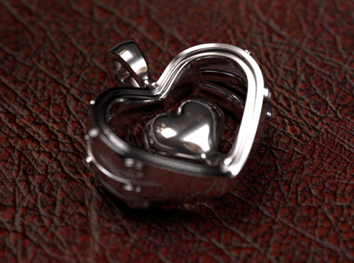 Heart in the Heart pendant v.2 3d printed 