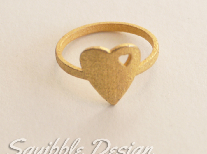 Kawaii Heart Ring 2 Size 7 3d printed