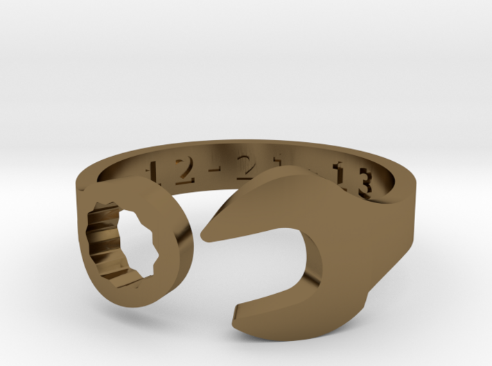 Combo Wrench Ring - US Size 10 - 12-21-13 Engraved 3d printed