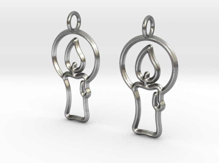 Christmas candle earrings 3d printed