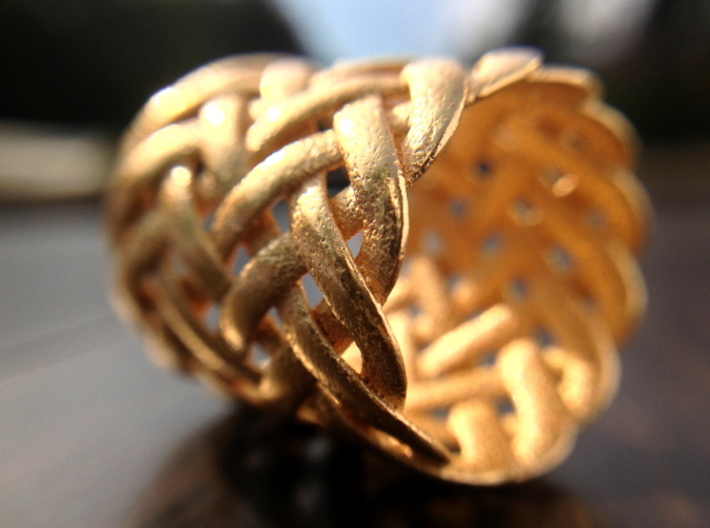 Joyce's Tapered Ring 3d printed Gold Plated Glossy Material