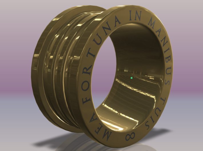 Engagement Ring - MEA FORTUNA IN MANIBUS TUIS 3d printed the engraving  is not included, because it is to fine to print. I will send my ring to a jewelry for laser engraving.
