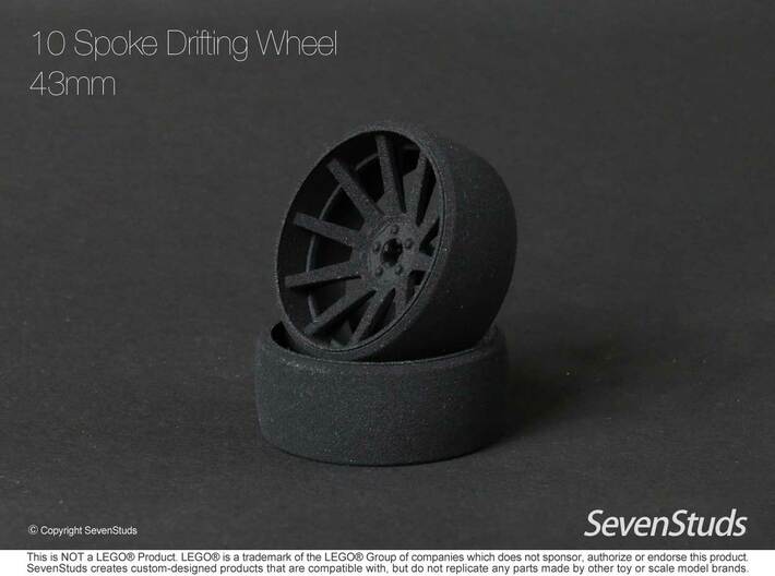10 Spoke Drifting Wheel 43mm 3d printed 