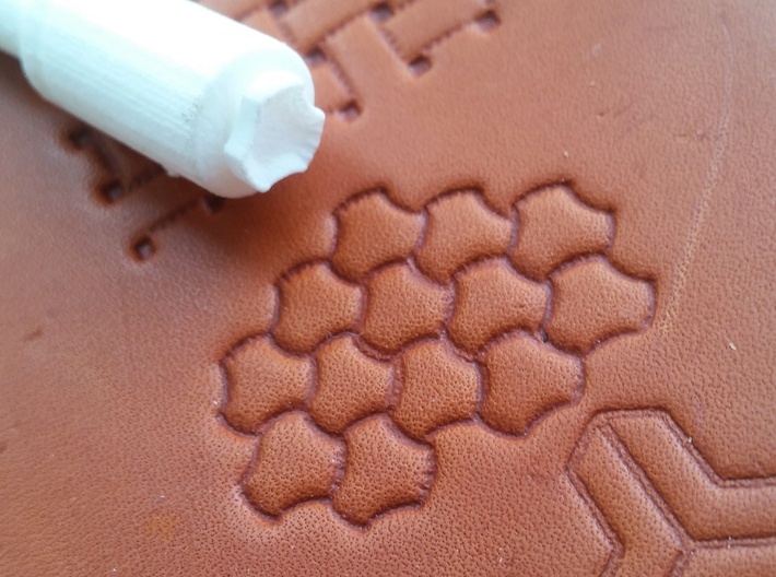 Leather stamp 4, Craftool 502 basketweave design 3d printed 