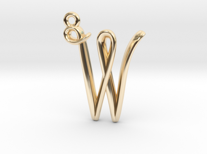 W Initial Charm 3d printed