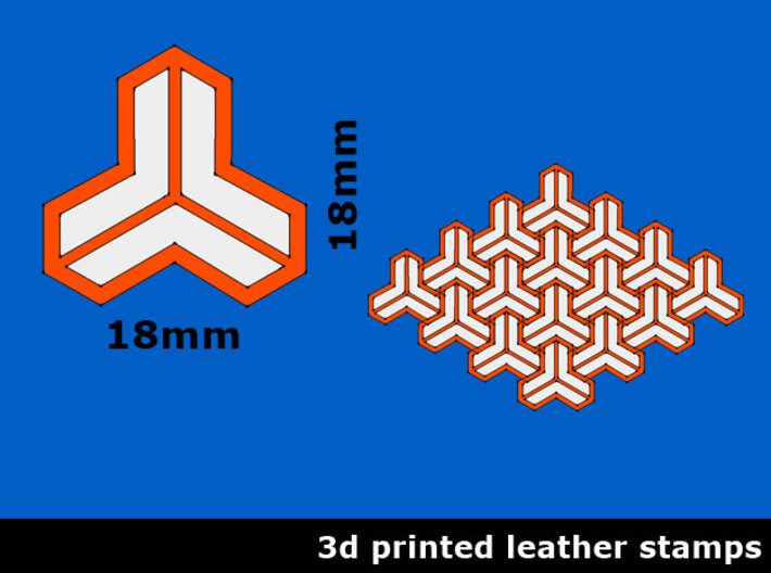 Leather stamp 16, MC Escher geometrical pattern 3d printed 