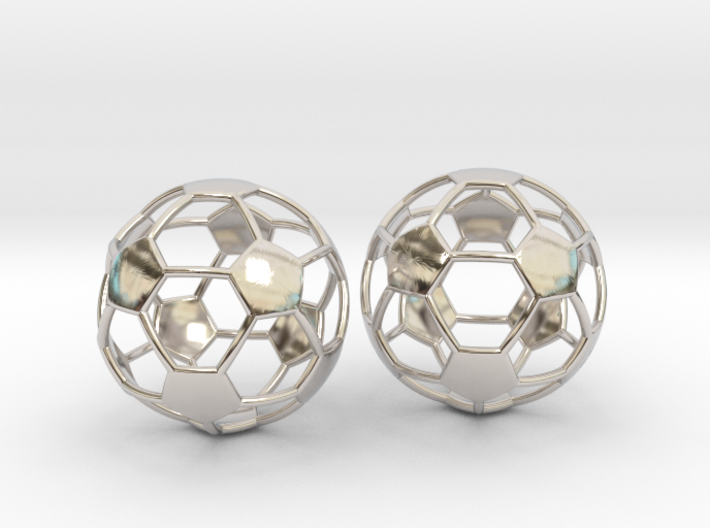 Soccer Ball Earrings - Hollow 3d printed