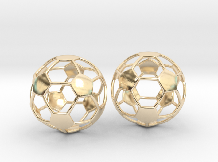 Soccer Ball Earrings - Hollow 3d printed