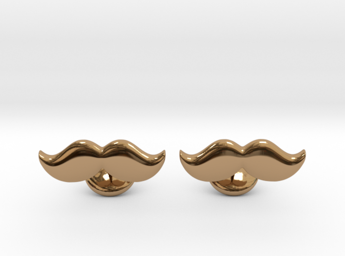 Moustache Cufflinks 3d printed