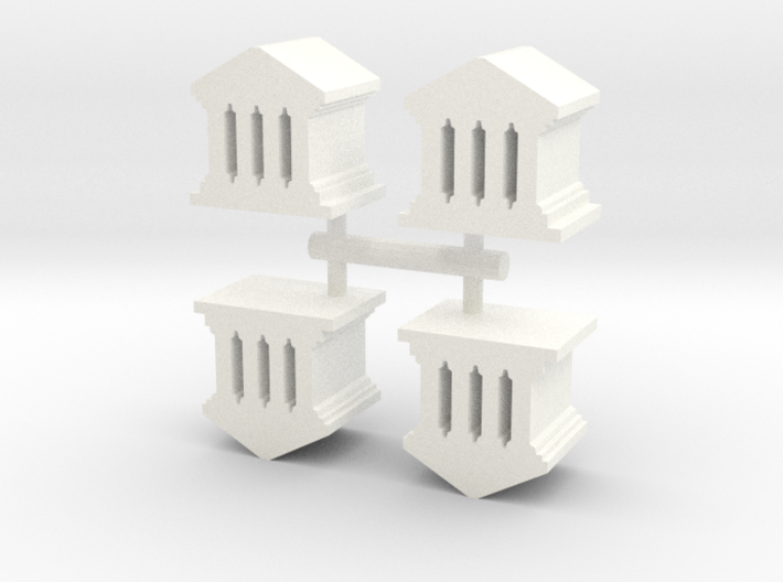 Roman Temple Meeple, 4-set 3d printed