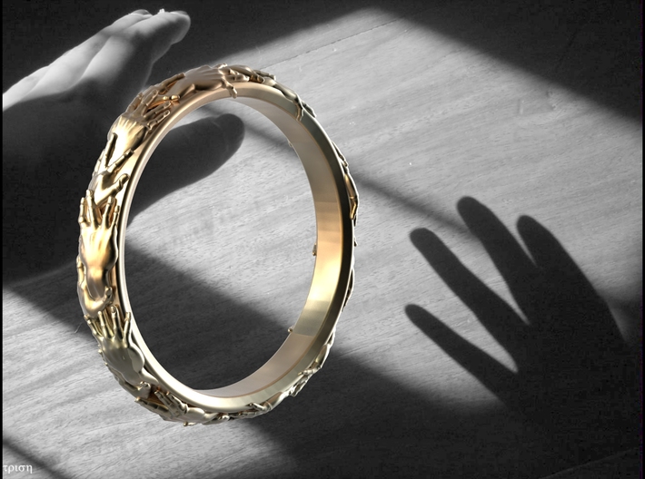 Ring of hands 3d printed 