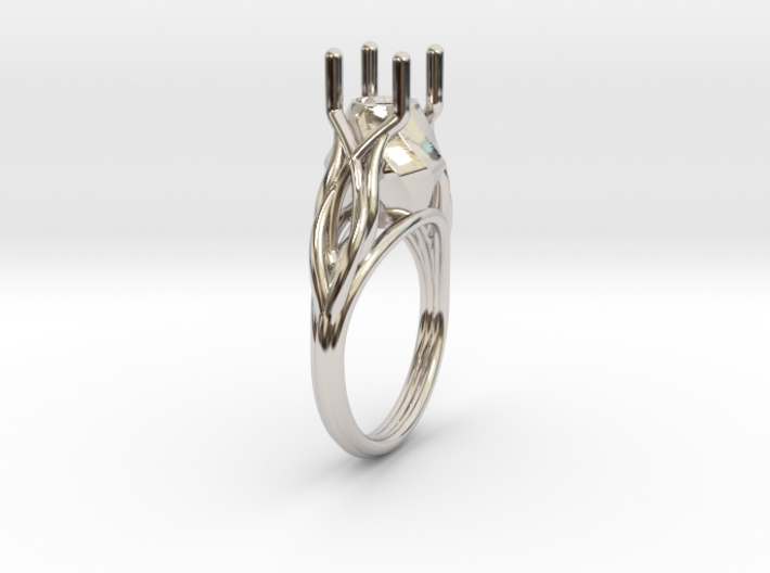 Flowering Vine Ring 3d printed