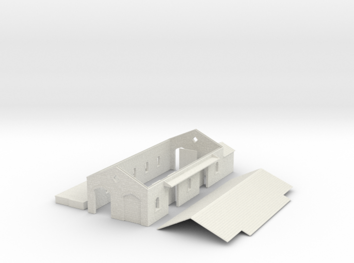 N Scale Axbridge Station Goods Shed 1:148 3d printed