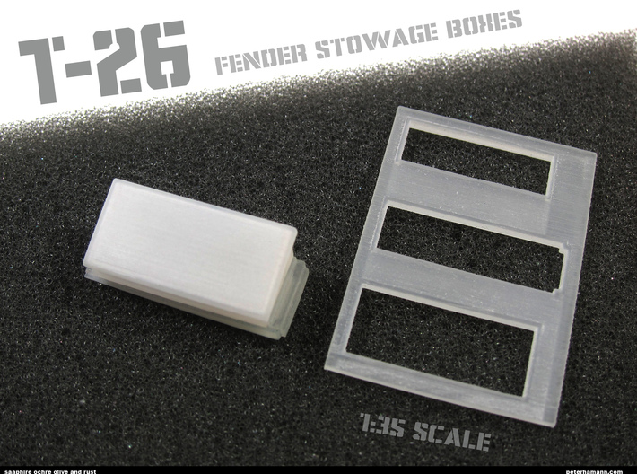T-26 Fender Stowage Boxes (ONE BOX AND LID) 3d printed 