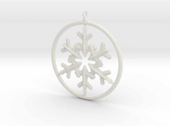 Flake Ring 6 Point Pendant - 6cm - w Loopet 3d printed