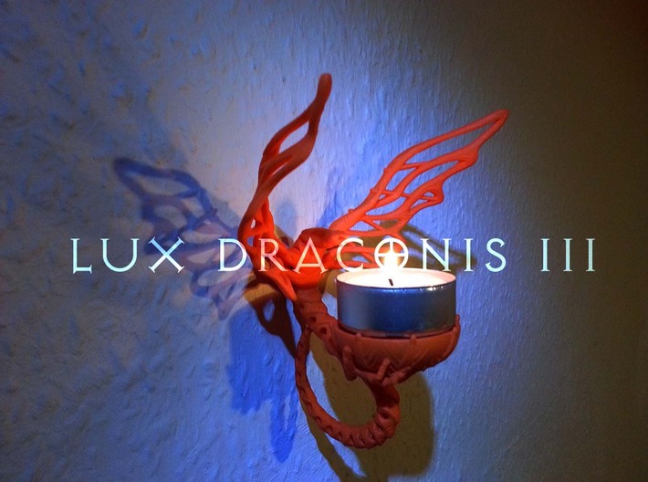 LUX DRACONIS 003 3d printed LUX DRACONIS 003- 3D printed dragon candleholder in orange nylon material