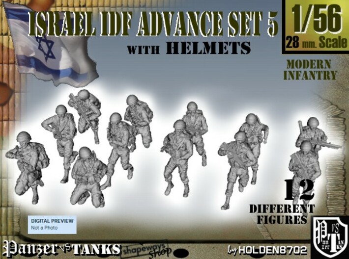 1-56 IDF HELMET ADVANCE SET 5 3d printed 