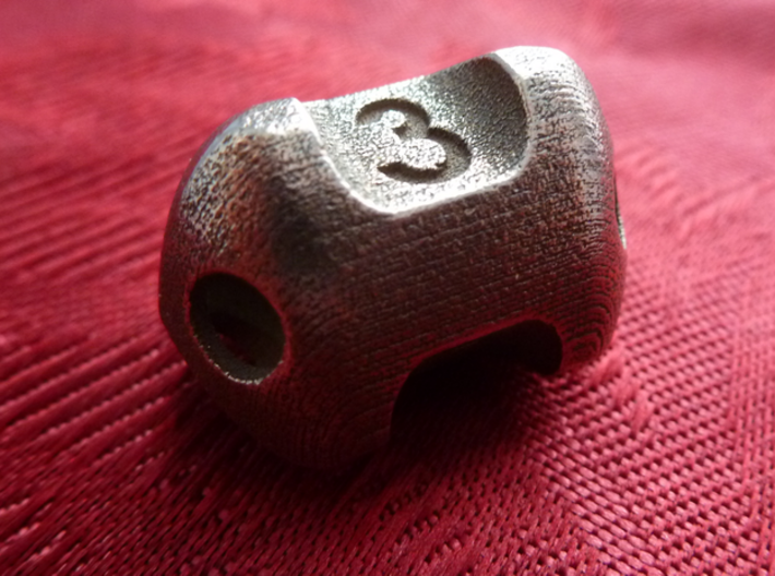 Three sided 'pepperpot' dice 3d printed