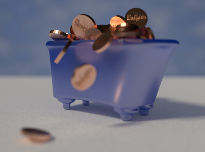 piggy tub 'money pit' 3d printed