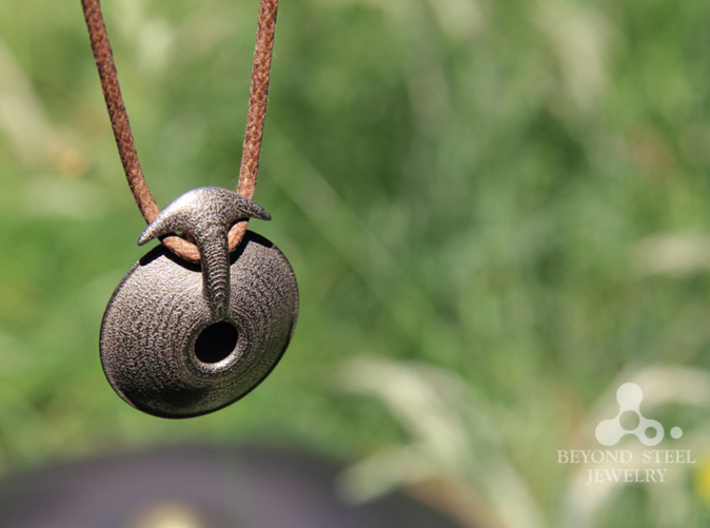 Handpan Instrument Pendant 3d printed Stainless Steel Finish