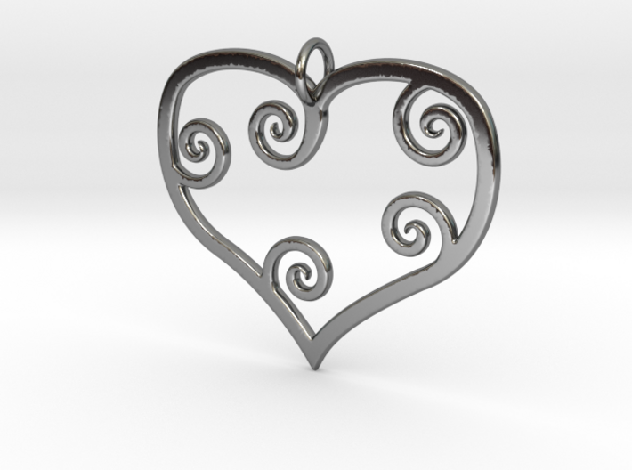 Heart Pendant Charm 3d printed