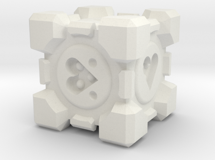 Weighted Companion Cube Dice 3d printed