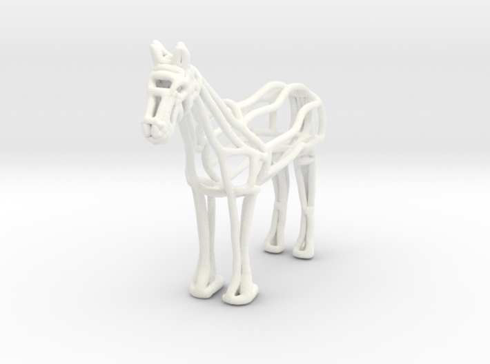 Horse Wireframe keychain 3d printed