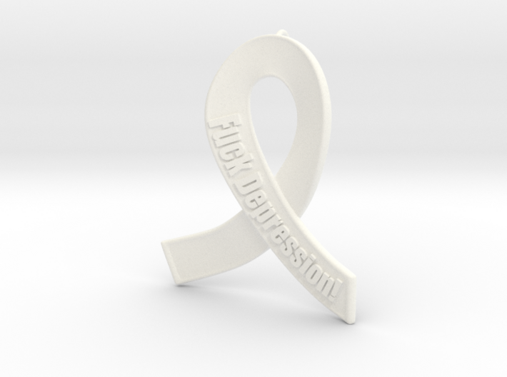 Silver Ribbon Against Depression 3d printed