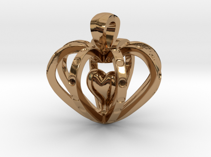 Heart in the Heart pendant 3d printed