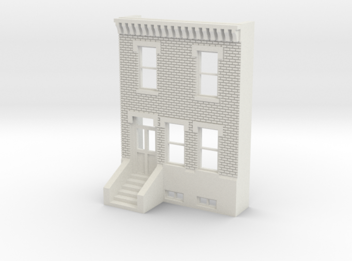HO SCALE ROW HOME FRONT BRICK 2S 3d printed