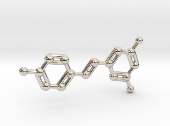 Resveratrol (Red Wine) Molecule Keychain 3d printed