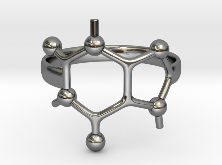 Caffeine Molecule ring - size 6 3d printed