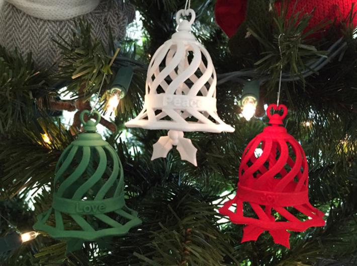 Customizable Holiday Bell Ornament 3d printed