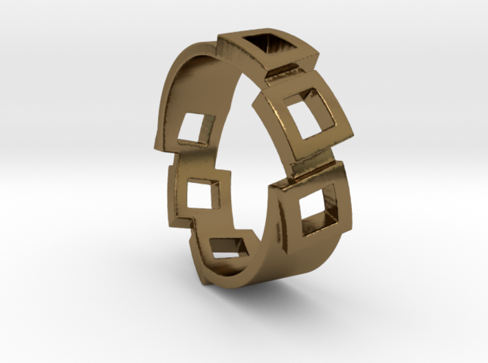 Schräge Quadrate Ring Size 10.5 3d printed