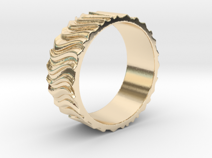 CurvedForrest dünn Ring Size 10.5 3d printed