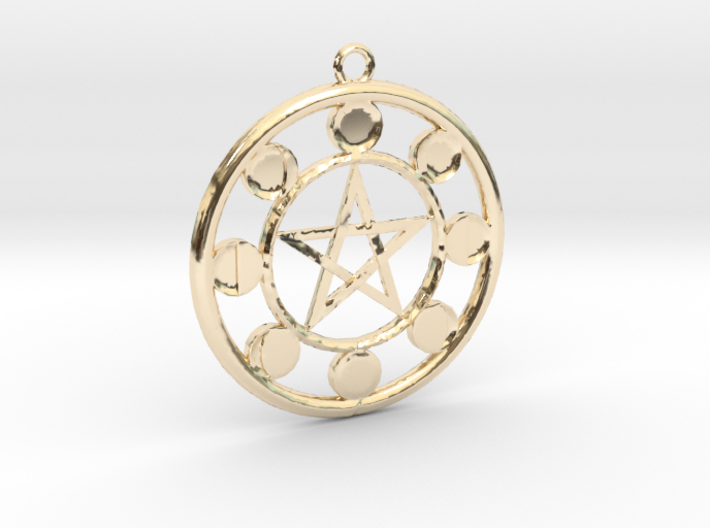 Lunar Phases Pentacle Pendant 3d printed